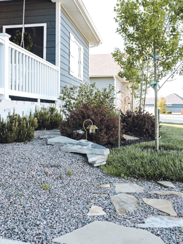 Black Mulch Landscaping & New Solar Lights Berry Berry Quite Contrary