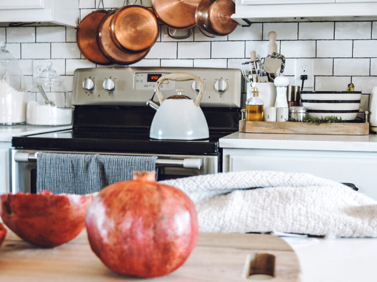Tension Rod Pot Rack & Affordable Copper Pans - Berry Berry Quite Contrary