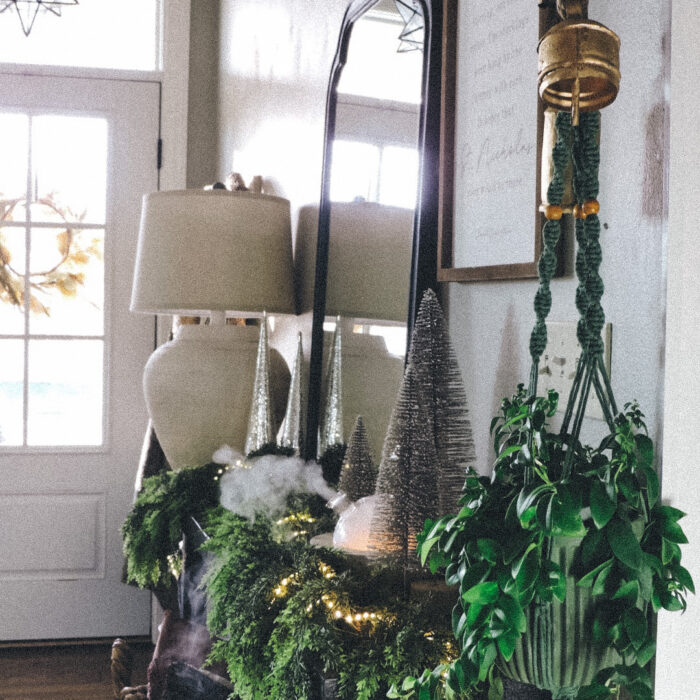 DIY Snowy Forest Christmas Doormat Anthropologie Dupe Berry Berry Quite Contrary