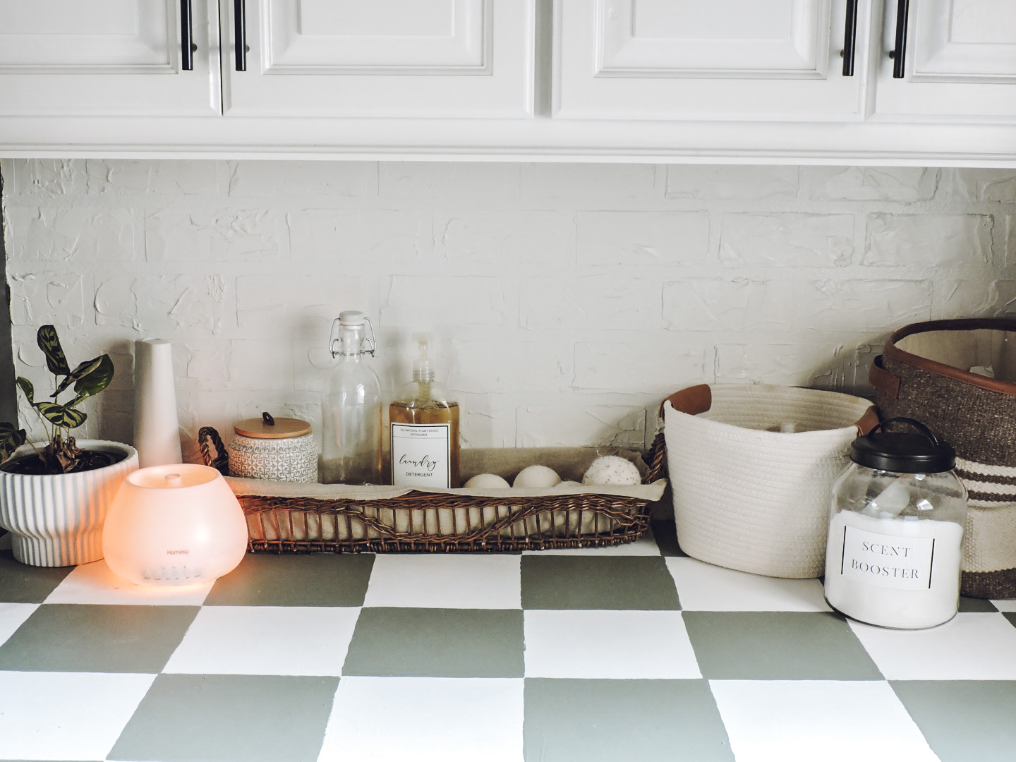 Laundry Room- Green Checkered Counter Pattern - Berry Berry Quite Contrary