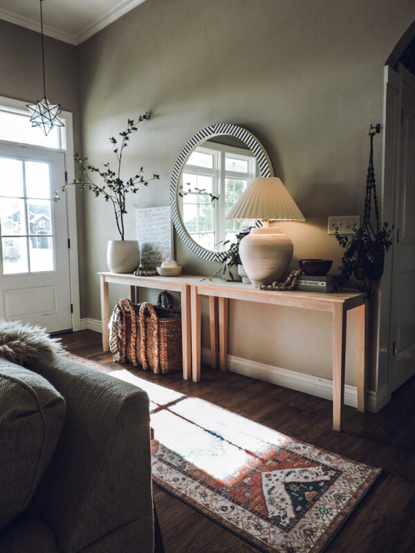 Long Narrow Entryway Idea – Two Console Tables Equals One - Berry Berry ...