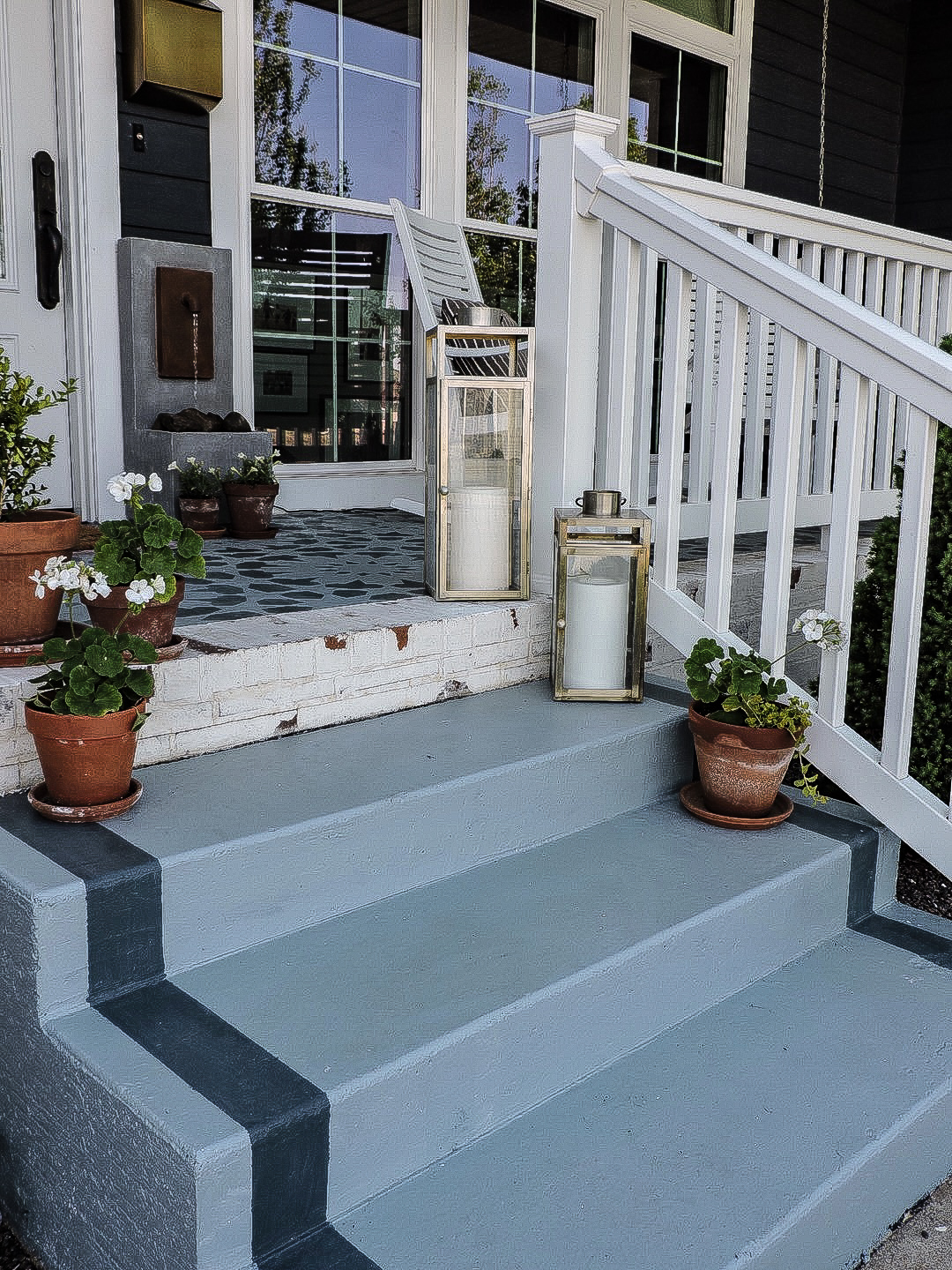 Stenciled Cement Front Porch Makeover with Royal Design Studio Stencils ...