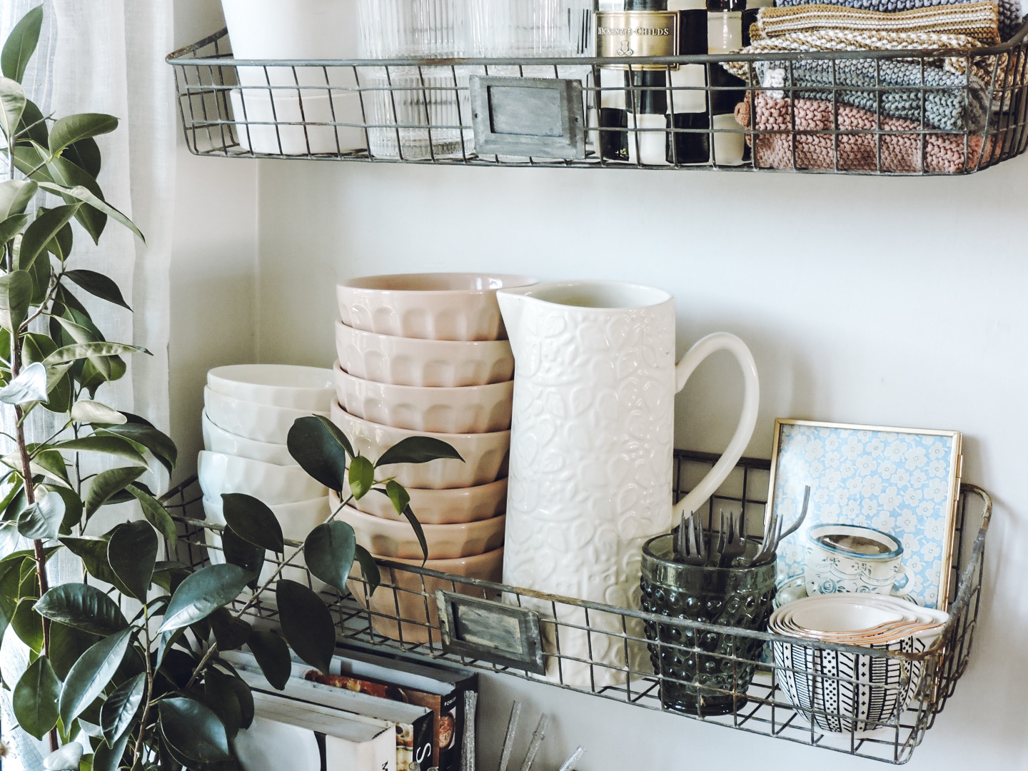 Wire Shelves in Kitchen - Berry Berry Quite Contrary