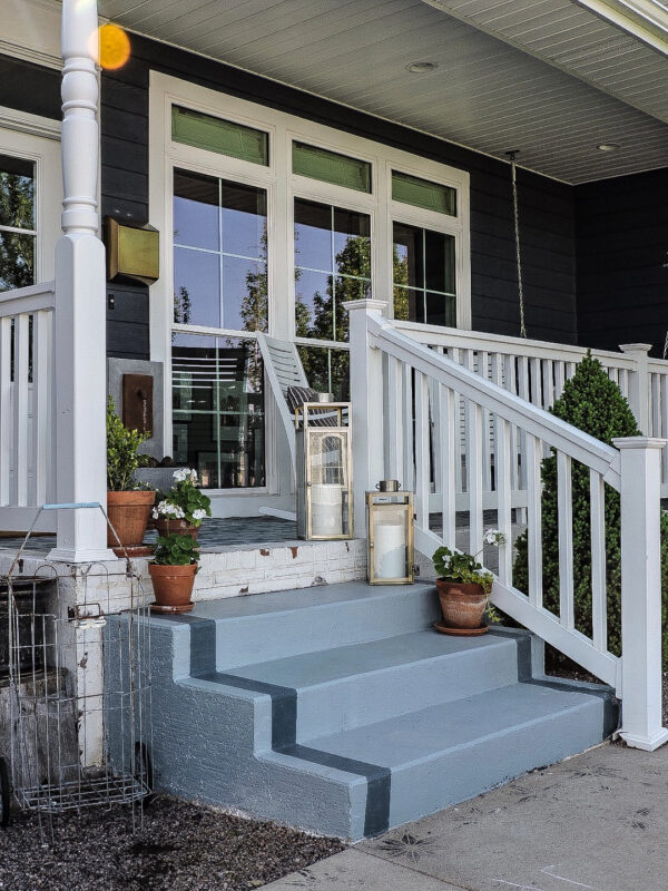 Stenciled Cement Front Porch Makeover with Royal Design Studio Stencils ...