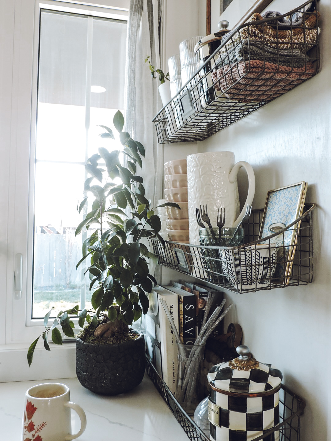 Wire Shelves in Kitchen - Berry Berry Quite Contrary